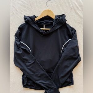 Free People Movement Activewear Woman’s Black Reflective Hoodie Sweater